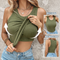 Round Neck Built In Bra Tank