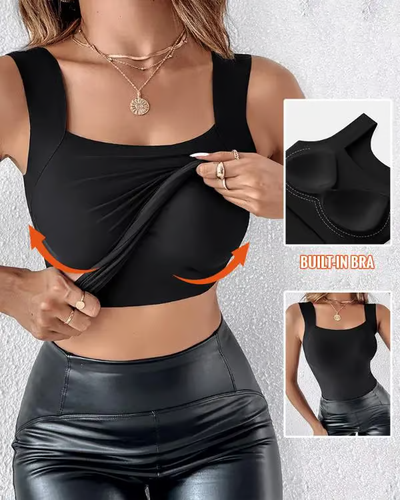 U Neck Shapewear Built-in Bra Tank