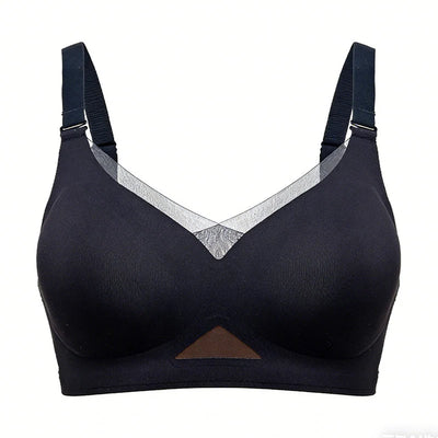 Seamless Mesh Panel Wireless Bra